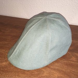 Goorin Brothers Benjamin Paul Linen Flatcap 6-Panel Ivy Cap Hat Med Green Blue